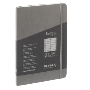 Taccuino c/elastico Ecoqua Plus cucito f.to A5 80 fogli 5mm artracite Fabriano